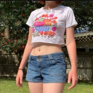 natural life “do what you love” cropped t shirt